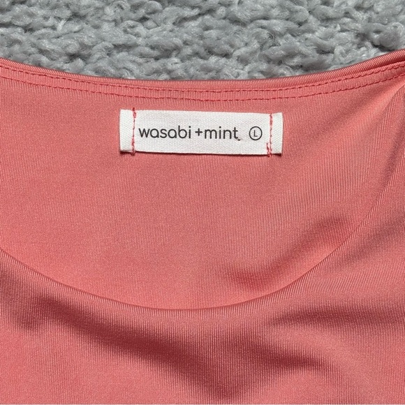 Wasabi Mint Top Womens Large Crewneck Sleeveless Cropped Double Layer Activewear - Picture 2 of 4